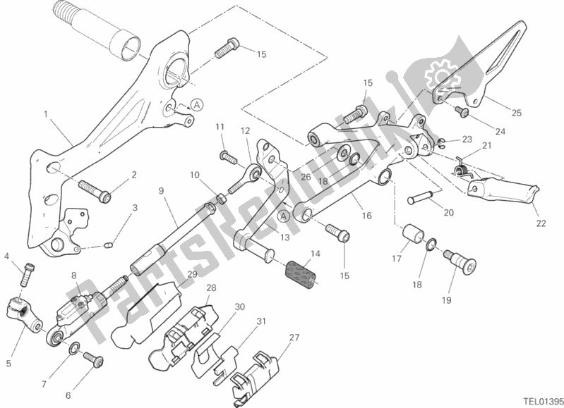 Toutes les pièces pour le Repose-pieds, Gauche du Ducati Superbike Panigale V4 USA 1100 2020